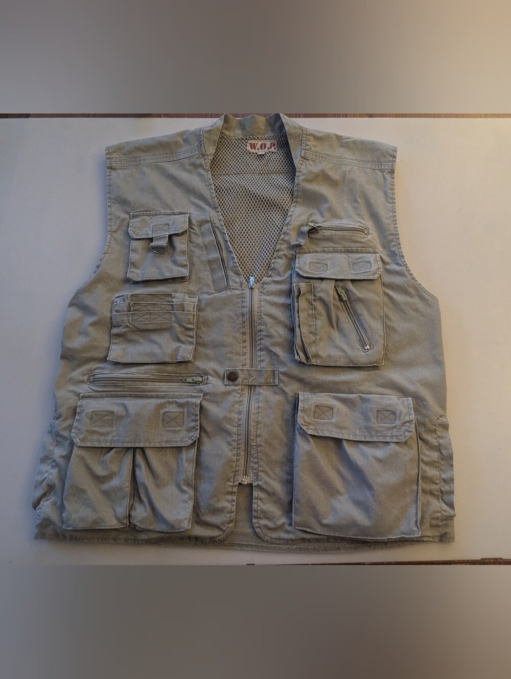 Vintage W.O.P. Men's Gray Tactical Utility Cargo Vest Size: XXL